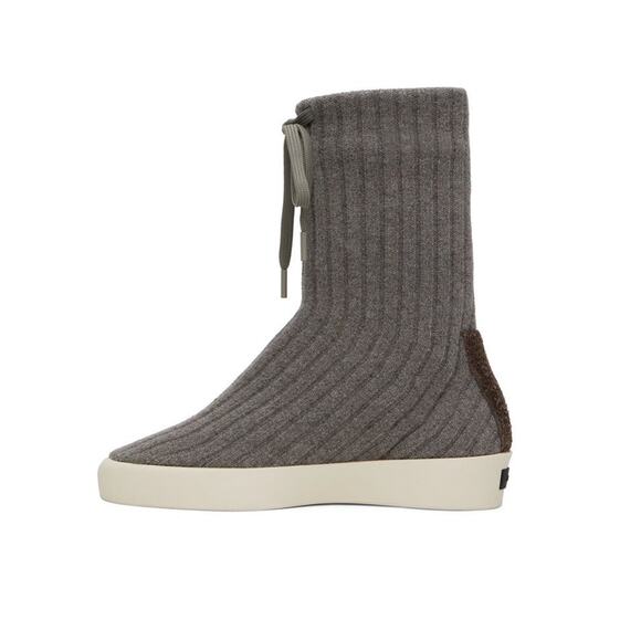 $995 NIB Fear of God Gray Rib Moc Knit Wool High Sneakers Shoes 41(8) main image 4